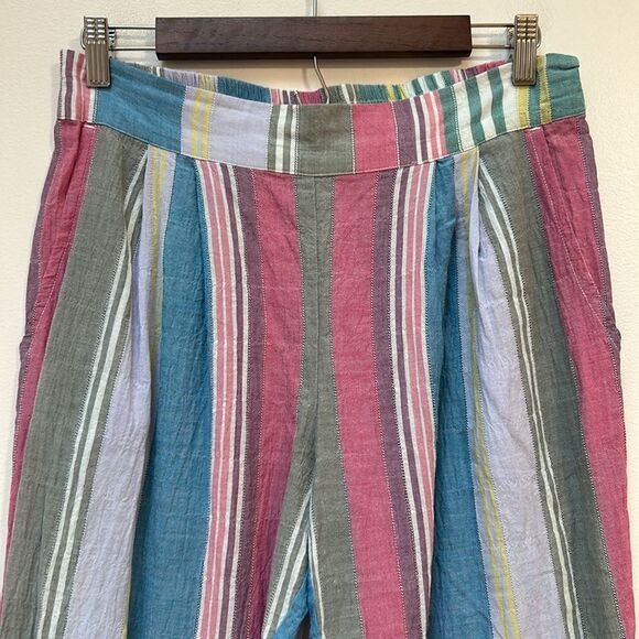 Anthropologie The Odells‎ Rainbow Stripe Pant Size Small Lightweight Cotton - Picture 3 of 7